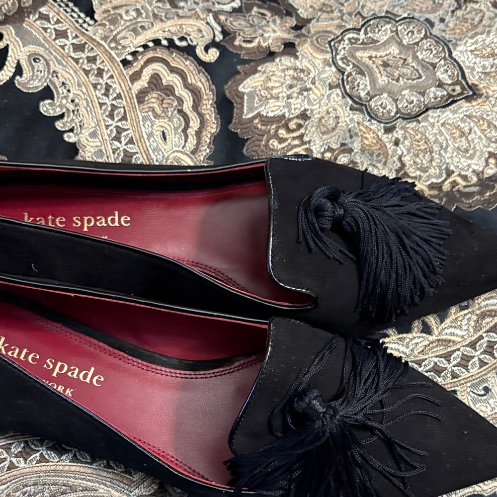 Kate Spade Black Tassel Loafers